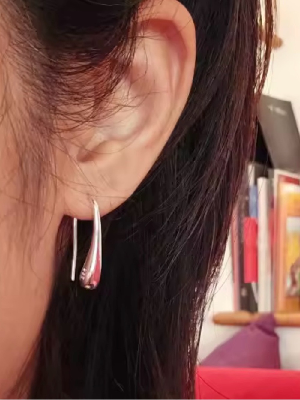 Drip Drop Earrings 925 Silver Plate Liquid Molten Metal Bypass MY04
